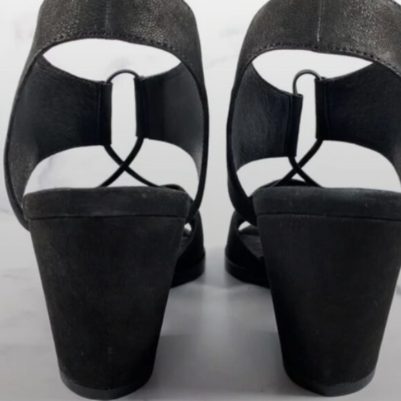 Eileen Fisher Doe tumbled nubuck sandal in black - Picture 4 of 7